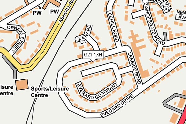 G21 1XH map - OS OpenMap – Local (Ordnance Survey)