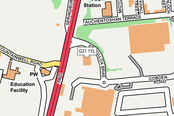 G21 1YL map - OS OpenMap – Local (Ordnance Survey)