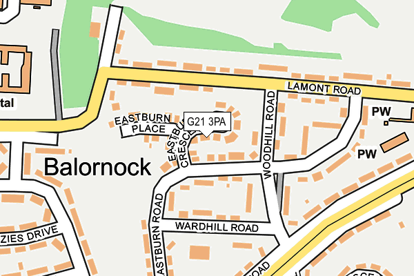 G21 3PA map - OS OpenMap – Local (Ordnance Survey) G21 3PA map - OS OpenMap – Local (Ordnance Survey)