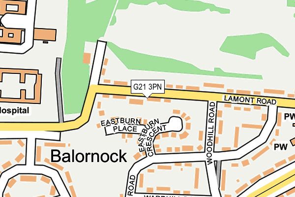 G21 3PN map - OS OpenMap – Local (Ordnance Survey)
