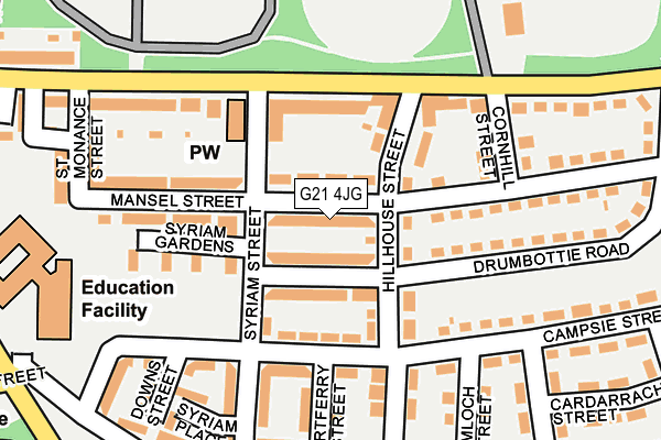 G21 4JG map - OS OpenMap – Local (Ordnance Survey) G21 4JG map - OS OpenMap – Local (Ordnance Survey)