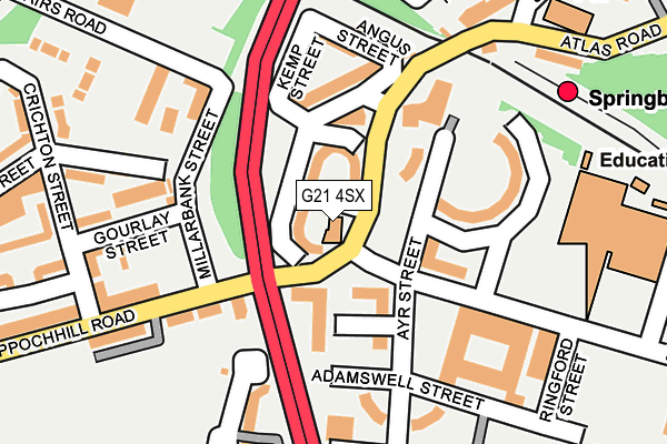 G21 4SX map - OS OpenMap – Local (Ordnance Survey) G21 4SX map - OS OpenMap – Local (Ordnance Survey)