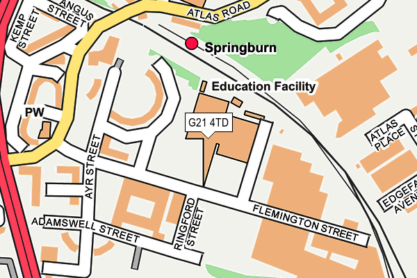 G21 4TD map - OS OpenMap – Local (Ordnance Survey)