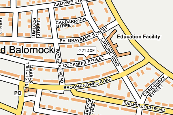 G21 4XF map - OS OpenMap – Local (Ordnance Survey) G21 4XF map - OS OpenMap – Local (Ordnance Survey)