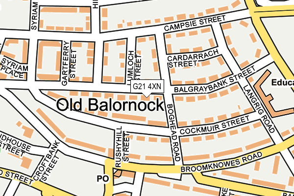 G21 4XN map - OS OpenMap – Local (Ordnance Survey)