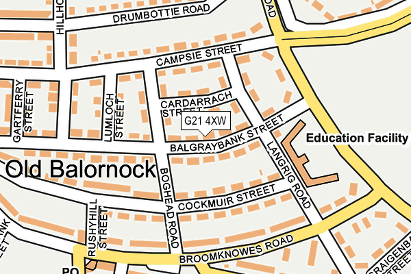 G21 4XW map - OS OpenMap – Local (Ordnance Survey)