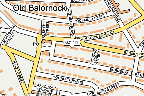 G21 4YF map - OS OpenMap – Local (Ordnance Survey)