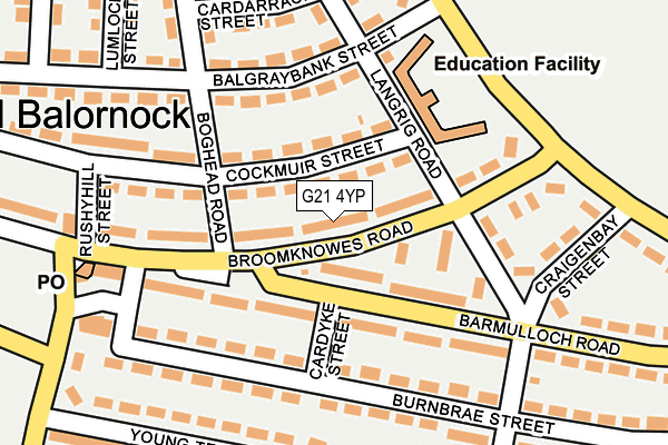 G21 4YP map - OS OpenMap – Local (Ordnance Survey)