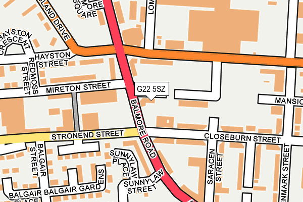 G22 5SZ map - OS OpenMap – Local (Ordnance Survey)