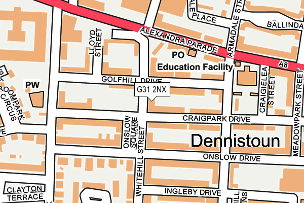 G31 2NX map - OS OpenMap – Local (Ordnance Survey) G31 2NX map - OS OpenMap – Local (Ordnance Survey)