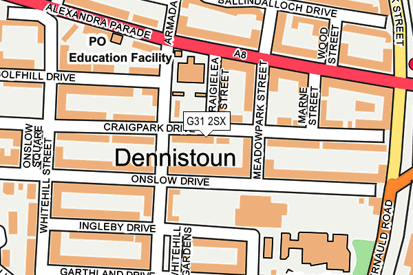 G31 2SX map - OS OpenMap – Local (Ordnance Survey) G31 2SX map - OS OpenMap – Local (Ordnance Survey)