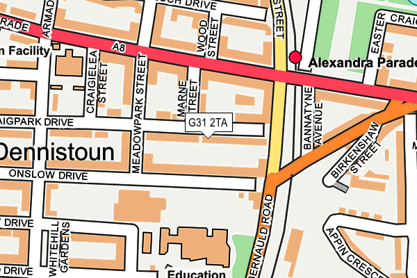 G31 2TA map - OS OpenMap – Local (Ordnance Survey) G31 2TA map - OS OpenMap – Local (Ordnance Survey)