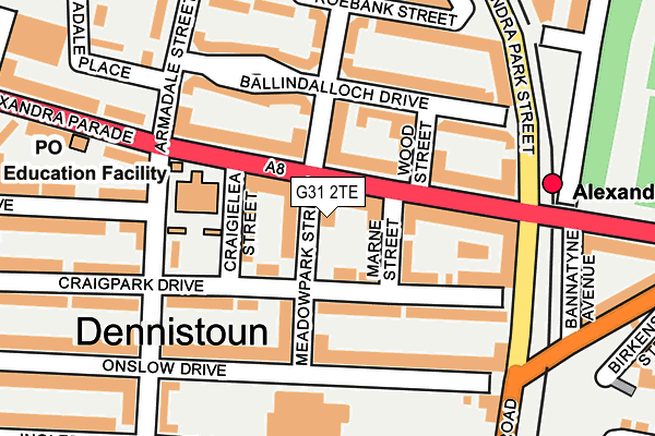 G31 2TE map - OS OpenMap – Local (Ordnance Survey) G31 2TE map - OS OpenMap – Local (Ordnance Survey)
