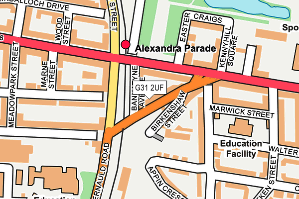 G31 2UF map - OS OpenMap – Local (Ordnance Survey) G31 2UF map - OS OpenMap – Local (Ordnance Survey)