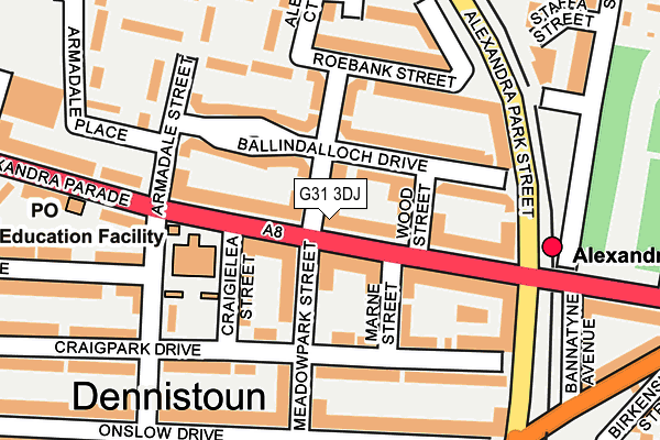 G31 3DJ map - OS OpenMap – Local (Ordnance Survey)