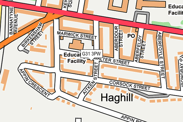 G31 3PW map - OS OpenMap – Local (Ordnance Survey)