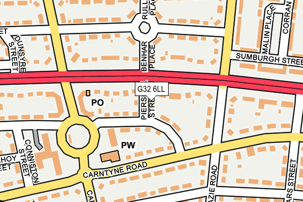 G32 6LL map - OS OpenMap – Local (Ordnance Survey) G32 6LL map - OS OpenMap – Local (Ordnance Survey)