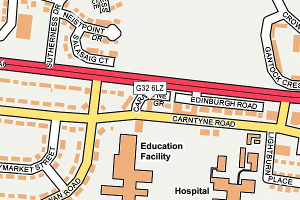 G32 6LZ map - OS OpenMap – Local (Ordnance Survey) G32 6LZ map - OS OpenMap – Local (Ordnance Survey)