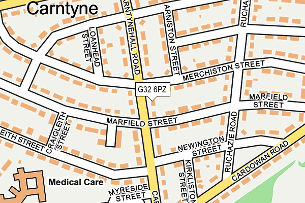 G32 6PZ map - OS OpenMap – Local (Ordnance Survey)