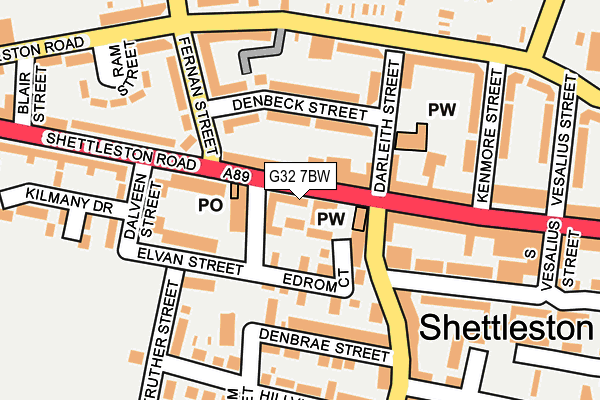 G32 7BW map - OS OpenMap – Local (Ordnance Survey) G32 7BW map - OS OpenMap – Local (Ordnance Survey)