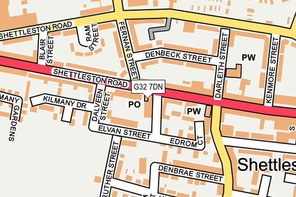 G32 7DN map - OS OpenMap – Local (Ordnance Survey) G32 7DN map - OS OpenMap – Local (Ordnance Survey)
