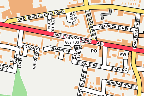 G32 7DS map - OS OpenMap – Local (Ordnance Survey) G32 7DS map - OS OpenMap – Local (Ordnance Survey)