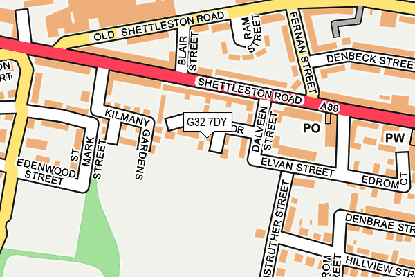 G32 7DY map - OS OpenMap – Local (Ordnance Survey) G32 7DY map - OS OpenMap – Local (Ordnance Survey)