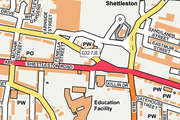 G32 7JE map - OS OpenMap – Local (Ordnance Survey) G32 7JE map - OS OpenMap – Local (Ordnance Survey)