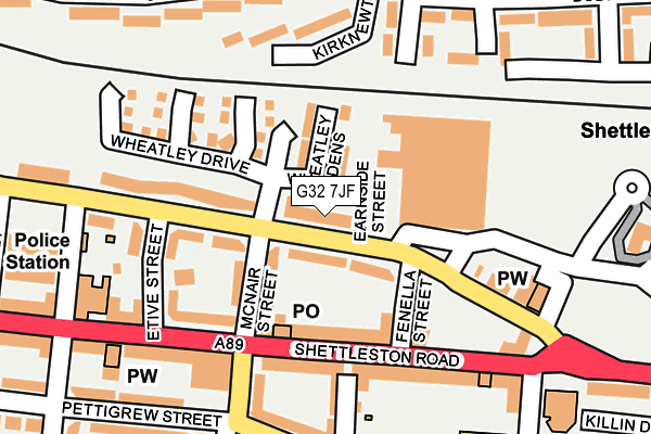 G32 7JF map - OS OpenMap – Local (Ordnance Survey) G32 7JF map - OS OpenMap – Local (Ordnance Survey)