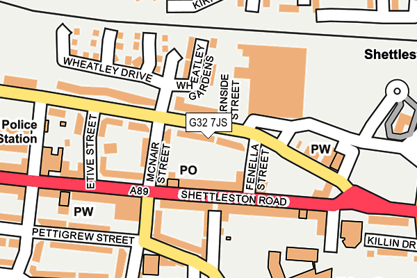 G32 7JS map - OS OpenMap – Local (Ordnance Survey) G32 7JS map - OS OpenMap – Local (Ordnance Survey)