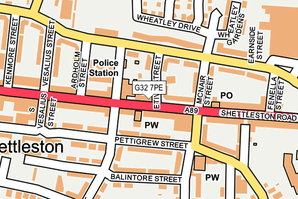 G32 7PE map - OS OpenMap – Local (Ordnance Survey) G32 7PE map - OS OpenMap – Local (Ordnance Survey)