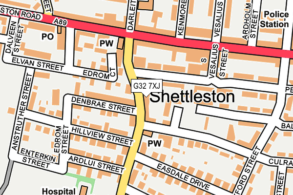 G32 7XJ map - OS OpenMap – Local (Ordnance Survey) G32 7XJ map - OS OpenMap – Local (Ordnance Survey)