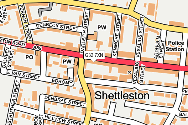 G32 7XN map - OS OpenMap – Local (Ordnance Survey) G32 7XN map - OS OpenMap – Local (Ordnance Survey)