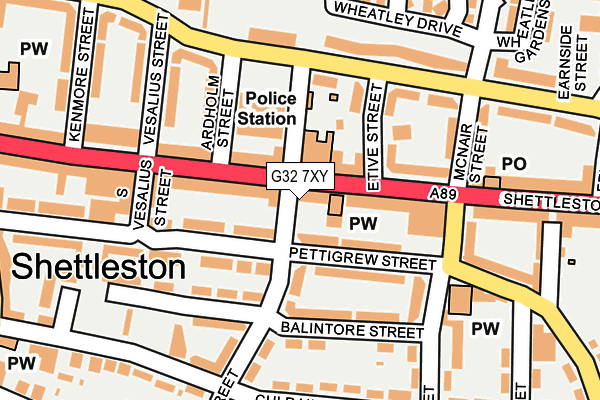 G32 7XY map - OS OpenMap – Local (Ordnance Survey)