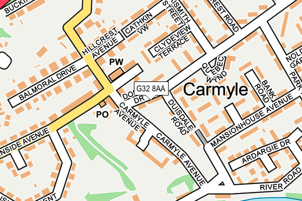 G32 8AA map - OS OpenMap – Local (Ordnance Survey) G32 8AA map - OS OpenMap – Local (Ordnance Survey)