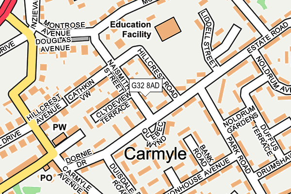 G32 8AD map - OS OpenMap – Local (Ordnance Survey)