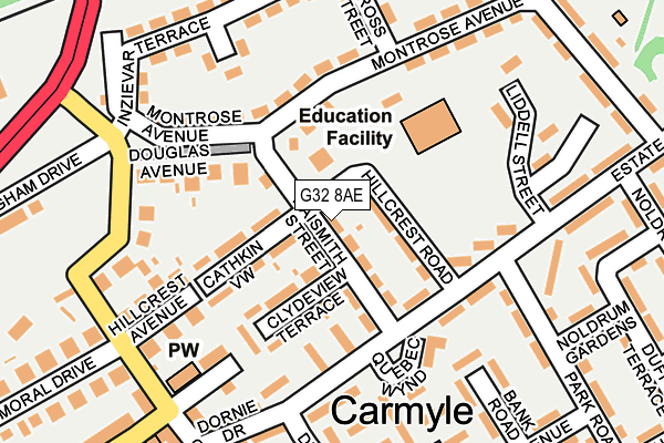 G32 8AE map - OS OpenMap – Local (Ordnance Survey) G32 8AE map - OS OpenMap – Local (Ordnance Survey)