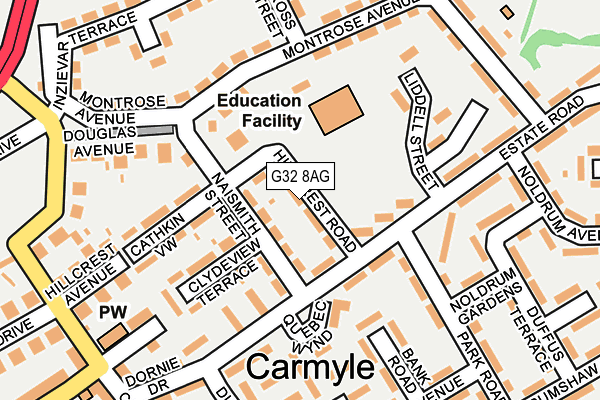 G32 8AG map - OS OpenMap – Local (Ordnance Survey) G32 8AG map - OS OpenMap – Local (Ordnance Survey)