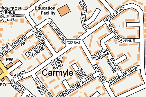G32 8AJ map - OS OpenMap – Local (Ordnance Survey) G32 8AJ map - OS OpenMap – Local (Ordnance Survey)