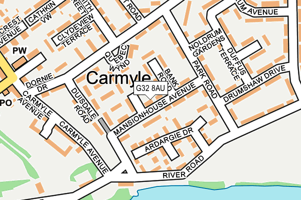 G32 8AU map - OS OpenMap – Local (Ordnance Survey) G32 8AU map - OS OpenMap – Local (Ordnance Survey)