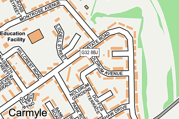 G32 8BJ map - OS OpenMap – Local (Ordnance Survey) G32 8BJ map - OS OpenMap – Local (Ordnance Survey)