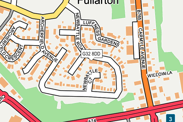 G32 8DD map - OS OpenMap – Local (Ordnance Survey) G32 8DD map - OS OpenMap – Local (Ordnance Survey)