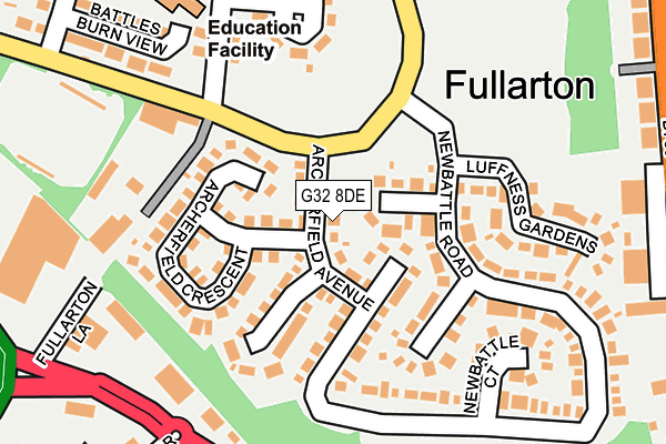 G32 8DE map - OS OpenMap – Local (Ordnance Survey) G32 8DE map - OS OpenMap – Local (Ordnance Survey)