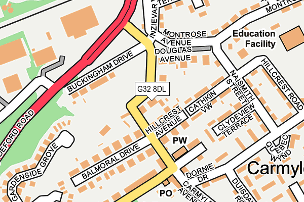 G32 8DL map - OS OpenMap – Local (Ordnance Survey) G32 8DL map - OS OpenMap – Local (Ordnance Survey)