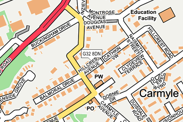 G32 8DN map - OS OpenMap – Local (Ordnance Survey) G32 8DN map - OS OpenMap – Local (Ordnance Survey)