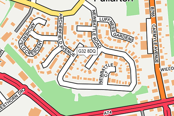 G32 8DQ map - OS OpenMap – Local (Ordnance Survey) G32 8DQ map - OS OpenMap – Local (Ordnance Survey)