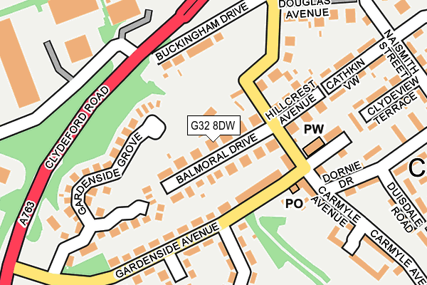 G32 8DW map - OS OpenMap – Local (Ordnance Survey) G32 8DW map - OS OpenMap – Local (Ordnance Survey)