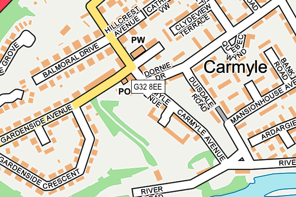 G32 8EE map - OS OpenMap – Local (Ordnance Survey) G32 8EE map - OS OpenMap – Local (Ordnance Survey)