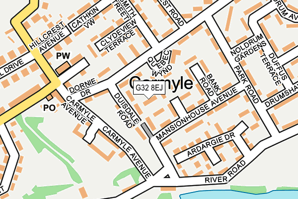 G32 8EJ map - OS OpenMap – Local (Ordnance Survey) G32 8EJ map - OS OpenMap – Local (Ordnance Survey)