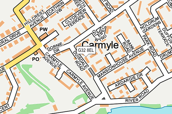 G32 8EL map - OS OpenMap – Local (Ordnance Survey) G32 8EL map - OS OpenMap – Local (Ordnance Survey)